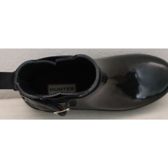 Hunter Women's Sz 5 Black Quilted Gloss Refined Slim Fit Chelsea Boots SIB - Picture 8 of 12